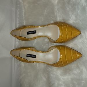 Yellow Taissa Nine West Heels 7.5
